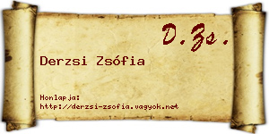 Derzsi Zsófia névjegykártya